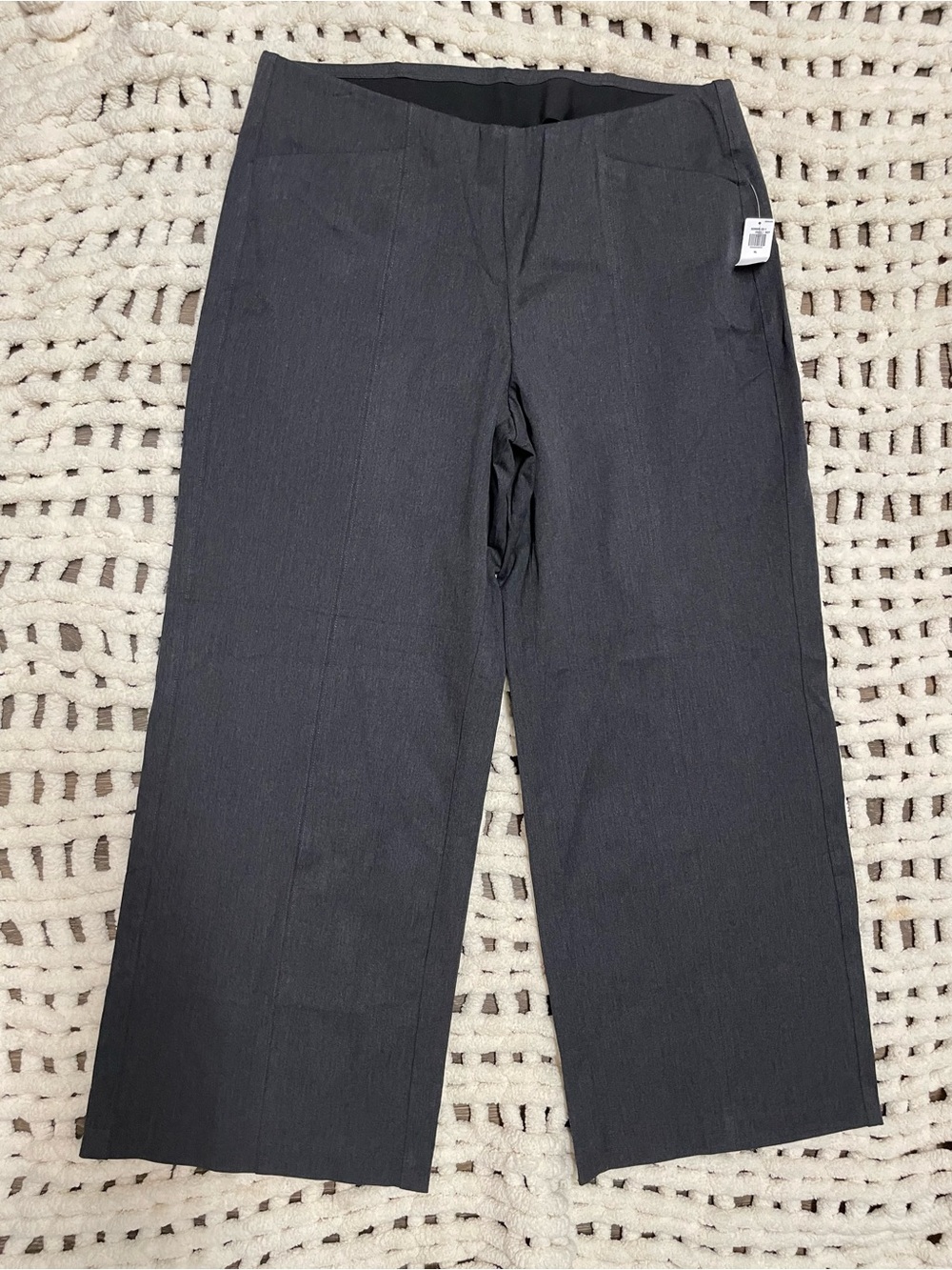 New old Navy High Rise Pixie wide Leg Charcoal Dress Pants bottoms XL comfy